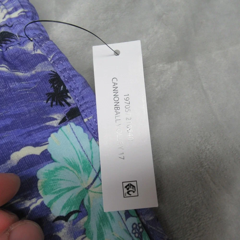 Hurley Board Shorts Mens Small Purple Tropical Floral Cannonball Volley 17‎ NEW